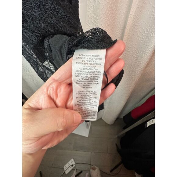 Danielle Bernstein Lace Bodysuit, 00, Black NWT - Picture 7 of 8